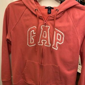 GAP Warm Coral Zip-Up Hoodie